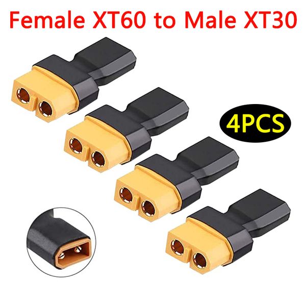 4PCS XT60 à XT30 Plugure Femelle Male Maly Adapter Converter pour FPV Drone RC Lipo NIMH Charger de batterie ESC (2PCS MAL