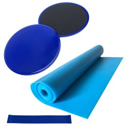4 stks Yoga Equipment Set Discs Core Sliders Resistance Loop Band Oefening Latex Strap Fitness Training Gym Yoga Pilates Rehab Kit H1026