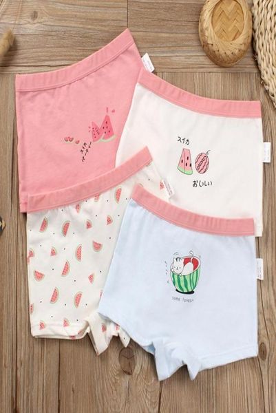 4pcslot sous-vêtements pour fille adolescente pur coton culotte fille pastèque imprimé boxeurs enfants princesse Shorts caleçons bébé 2103187495634