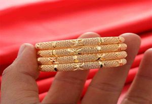 4PCSLOT Gold Bracelet 410 Baby Girls Child Dubai Circle Bangles Bijoux arabe Afrique du Moyen-Orient Africain Metal Bangle 2109182990504