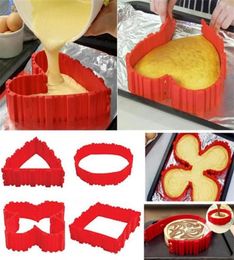 4pcseset Baking Snake Silicone Cake Moule de moule DIY MAGE COEUR CODE RECTANGULAIRE COOKIES RONDES MOULONS PASTING TOUILLES CUISINE Cuisine AC7546033