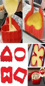4PCSSet bakslang slang siliconen cake mal gereedschap diy magische hart tint rechthoekige ronde ronde koekjes veggereedschappen keuken keuken koken ac3862266