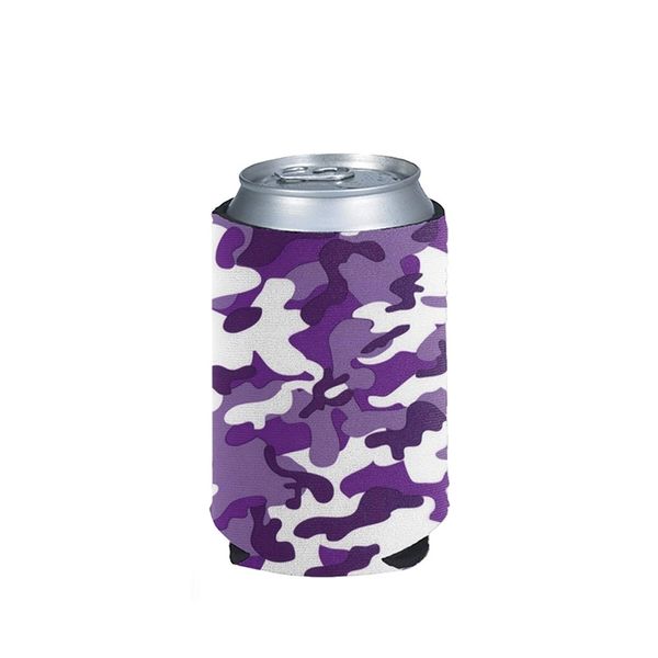 4 unidsset Camuflaje Estampado de cerveza Enfriador de latas Bebida Taza Manga Aislador Cubierta de envoltura Portabotellas de coche personalizado 220707