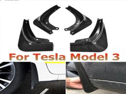 4PCSSet Auto modderkleppen voorzijde achterste splijguard Splash Guards Madden Auto Fender modderklappen voor Tesla Model 3 20162019317953