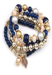 4pcsset Designer De Mode Multicouche brin Perles De Cristal Laisser Gland Bracelets Bracelets Pulseras Mujer Bijoux pour Femmes Cadeau1696605