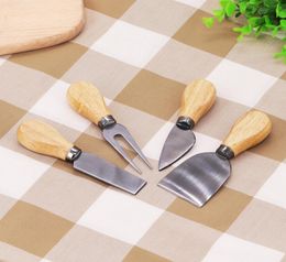 4pcssets couteaux à fromage ensemble de planches manche en chêne fourchette à beurre Kit de couteaux à épandeur outils de cuisine accessoires utiles 254 V26868627