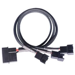4Pin Fan Sleeve Extension Distributor Hub Cable, Motherboard CPU 4PIN Cooler Chassis Fan Power Distributor