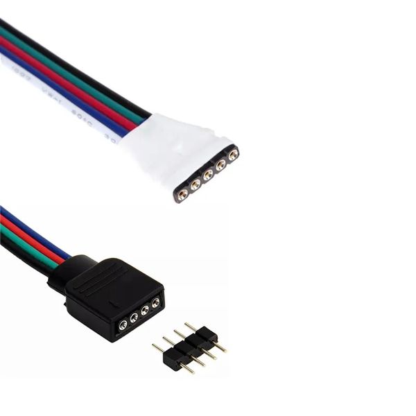 Cable conector RGB macho hembra de 4 pines para tira de luces Led RGB, Cable de extensión desde la tira al controlador