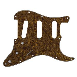 4Ply 11 trous guitare électrique Pickguard SSS Scratch Plate Tremolo Cavity Cover Back Plate Vis, Golden Pearl