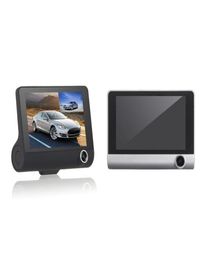 4quot pantalla coche DVR grabadora de cámara triple conducción video dashcam FHD 1080P video 3Ch frontal 170° trasero 140° interior 120° noche v5159745