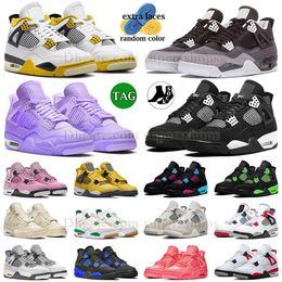 jumpman 4 basketbalschoenen heren dames jump man IV J4 Orchid roze oreo Vivid Sulphur opnieuw bedacht rood cement wit rood geel roze donder 4s blackcats blackcat sneakers