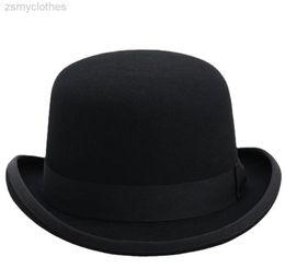 Chapeau melon 100 laine pour hommes et femmes, 4 tailles, dôme Fedora pur écrasable, 6687047