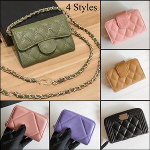 Mini bolso para tarjetas de moda, 4 estilos, 19 opciones, con logotipo de Metal, tarjeteros, monedero con cadena