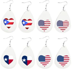 4th of July American USA Flag Heart Flag Fireworks Heart Boucles d'oreilles X0709 X0710