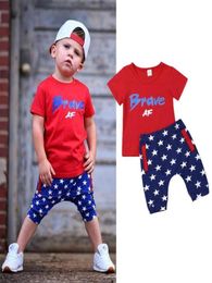 4 juillet Vêtements Toddler Baby Boys Boys Independence Day Hoodie Top top and Star Striped Pantor Turnits Set335K8953471