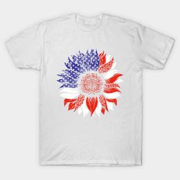 4 juli Onafhankelijkheidsdag Viering USA Onafhankelijkheidsdag T-shirt Zonnebloemen