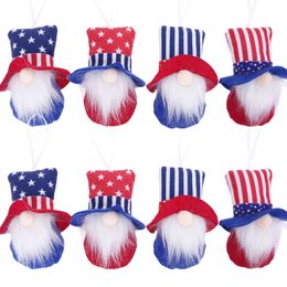 4 juli Party Hanging Gnomes American Patriottische Independence Day Dwarf Veterans Days Pluche Toys 4CS / Set