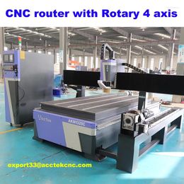 4ta máquina de grabado rotativo 4 enrutador CNC de 4 ejes con mesa