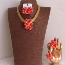 4Ujewelry Boda africana Coral con cuentas de joyería fina para mujeres Alta calidad 2023