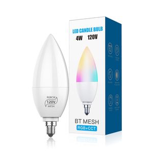 4W BT AC110V AC220V RVB + CCT a mené l'ampoule de bougie de maille