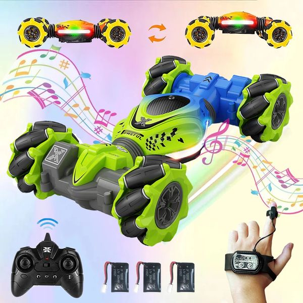 4WD RC Car Toy 2.4G Radio Control remoto Coche RC Reloj Sensor de gestos Rotación Twist Stunt Drift Car Toy 240221