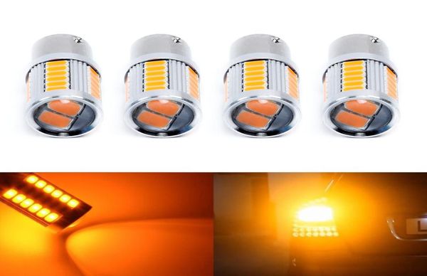 4X 1156 BAU15S PY21W bombillas Led para coche ámbar amarillo 33SMD 5730 5630 luz LED de intermitente de alta potencia bombilla de estacionamiento Carstyling3589317
