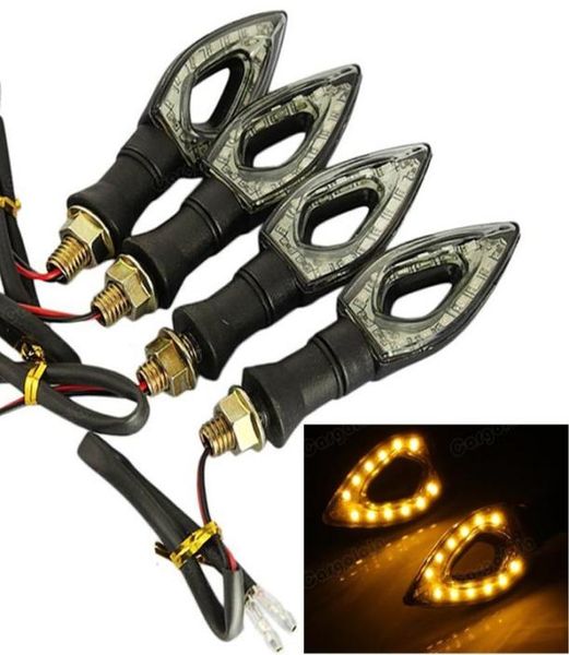 4x Universal motocicleta bicicleta ámbar indicador LED de señal de giro luz intermitente para Honda Kawasaki Suzuki Yamaha5107367