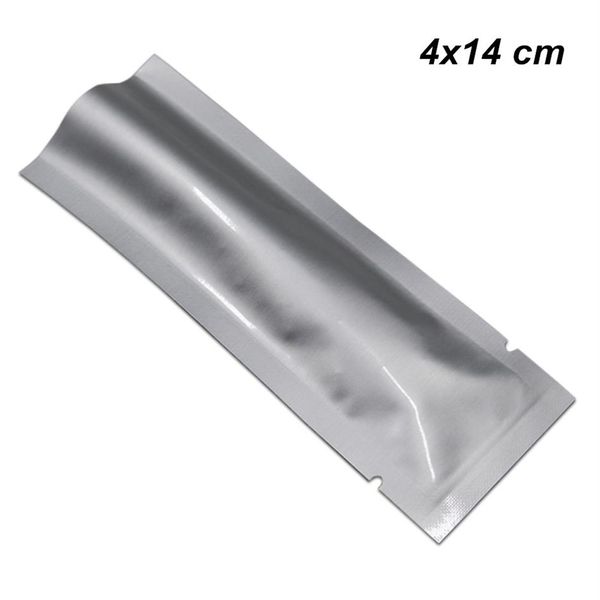 4x14 cm 200pcs Lot Open Top Pur Aluminium Foil Plat Emballage Poche Sous Vide Mylar Feuille Thermoscellable Stockage Des Aliments Emballage Pack Sac pour 301I