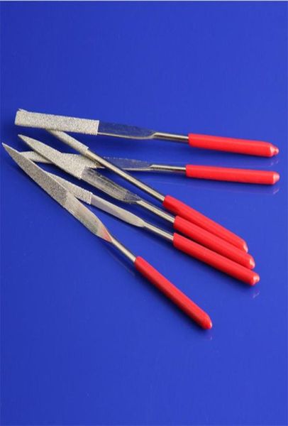 4x160 mm Electroplate Diamond Needle Files 10pcs SETS POUR PLASTIQUE Jade Jade plate triangulaire semi-circulaire Files assortis Tool9229575