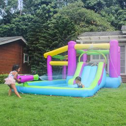 4x2.8x1.9mH groothandel Opblaasbare Waterglijbaan Park Springkasteel Bounce Huis Jumper Combo voor Kinderen Outdoor Party met Luchtblazer001