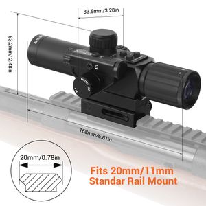 4x25 Tactische geweercope Rood verlicht Mil-Dot Scope Airsoft Hunting Optics Scope met rode lasercombinatie voor 11/22 mm spoorbevestiging