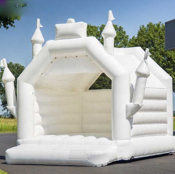 Mini castillos inflables blancos de 4x3,5 m para niños, castillo inflable para saltar, casa, inflables comerciales para exteriores, a la venta