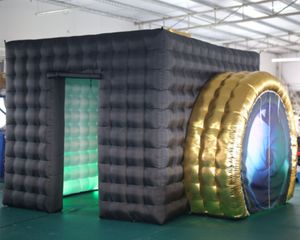 4x3.5x3mH groothandel Gratis schip Nieuwe Stijl kleurrijke led licht Camera Vorm Opblaasbare Photo Booth kubus photobooth Tent Bruiloft huis voor Reclame Party Event