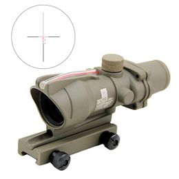 ACOG Fiber Sight Tactische 4x32 Scope Rood Verlicht Real Fiber Riflescope Crosshair Richtkruisoptiek Multi-coated Lenzen Weaver Combat Gunsight Jacht Airsoft