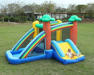 4x3x2.5mh (13.2x10x8.2ft) Groothandel opblaasbare uitsmijter Trampoline Slide Jumping House Castle buitenbuiten