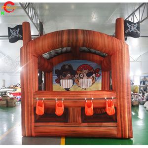 4x3x3mH (13,2x10x10ft) met ventilator Gratis deurschip Buitenactiviteiten Piratenboot Thema Geweer Schieten Opblaasbaar Sport Spel Carnaval Speelgoed te koop