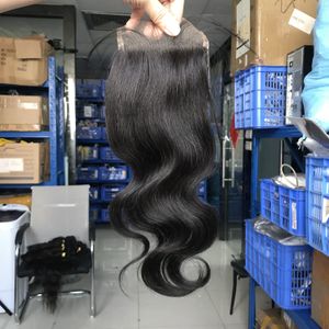 4x4 Body wave human hair lace closure for women high quality virgin hair extension