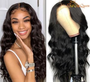 Perruque Lace Closure Wig brésilienne naturelle, cheveux humains, Body Wave, 4x4, densité 250, pre-plucked, Frontal Wigs5339204