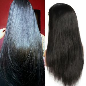 4x4 dentelle fermeture perruques de cheveux humains couleur naturelle droite brésilienne perruques de cheveux humains 130% densité 150% densité