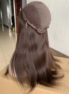 4x4 Silk Top Joodse Wig Middle Bruine Kleur #4 Fijnste Europese maagdelijk Human Hair Chestnut Brown Color #2 Kosher Pruiken Fast Express Delivery