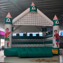 4x4m 13x13ft Fun voetbal thema Bounce House opblaasbaar springende uitsmijter met dakkinderen kind jumper voetbal veerkrachtig kasteel voor buitenevenement