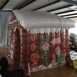 4x4m kersthuis opblaasbare Xmas santa grotto met volledig digitaal printen van ace air art215Q