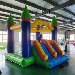 4x4m commerciële trampolines PVC Bounce House opblaasbaar kinderbounce Castle met glijcombinatie Popular Playground Castle Air Blower gratis