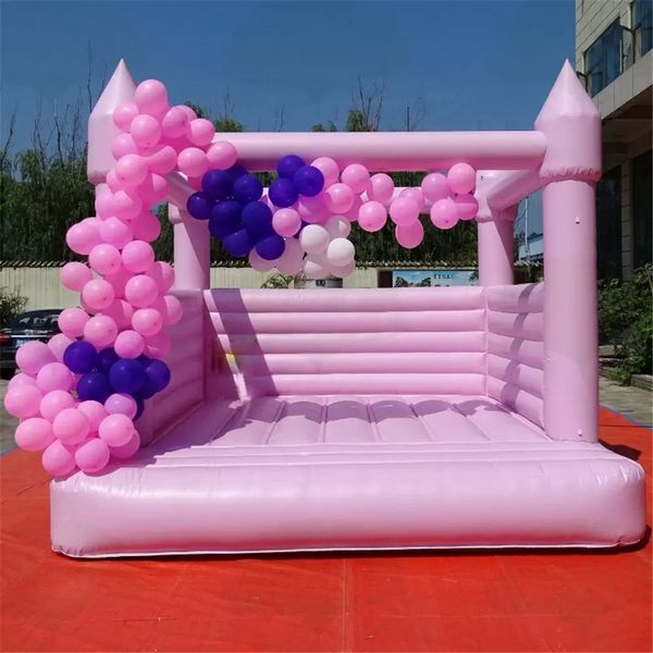 4x4m Rose Air Jumping Bablier de mariage gonflable Castle Castle Blanc Bounce Maison pour la fête de la fête de mariage