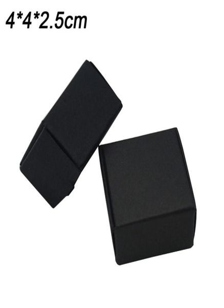 4x4x25 cm Mini noir papier Kraft Carton boîte en Carton bijoux boucles d'oreilles anneaux affichage paquet boîtes en Carton entier 50pcslot9236391