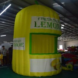 4x4x3.5m H (13.2x13.2x11.5ft) Precio de fábrica Tela Oxford limonada inflable Puesto de concesión venta al aire libre de pie Copa de jugo Tienda de campaña para fiesta de carnaval3