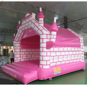 4x4x3.5mH (13.2x13.2x11.5ft) Met blower Gratis luchtschip Outdoor-activiteiten roze bakstenen afdrukken springkussen kasteel te koop