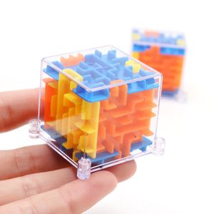 4x4x4cm Ice Cube 3D Puzzle Maze Toy Kids Fun Brain Hand Game Case Box Baby Balance Educational Toys for Children Holiday Gift