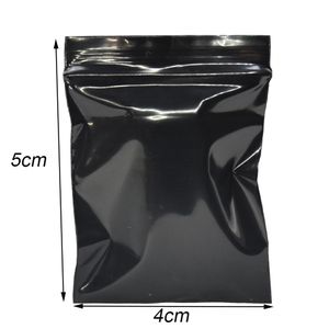 4x5 cm (1,6 '' x 2 '') noir PE Mini sac à fermeture éclair sac en plastique Opaque refermable sac à fermeture éclair pochettes d'emballage auto-scellantes en gros 5000 pièces
