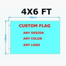 4x6 FT drapeau personnalisé 100D Polyester vente pas cher conception personnalisée en plein air équipe sport publicité défilé Club2786234